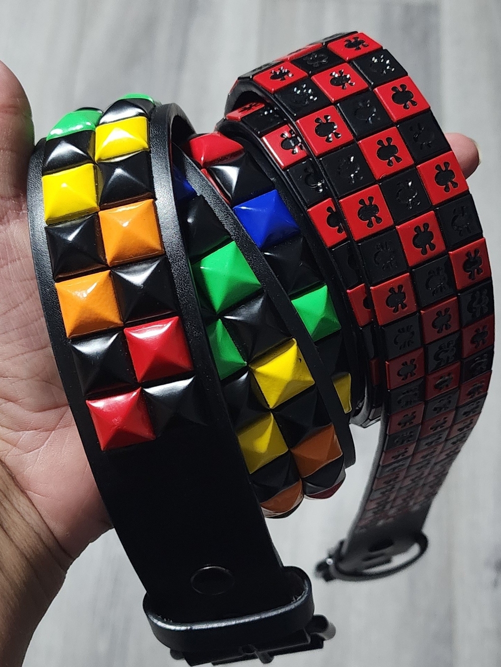 Y2K Gothic Punk Skater Studded Womens Belt Duo Size XL 39" - 45"